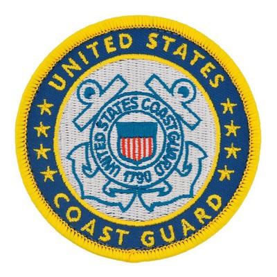 Officially Licensed U.S. Coast Guard Round Logo Embroidered Patch - Velcro