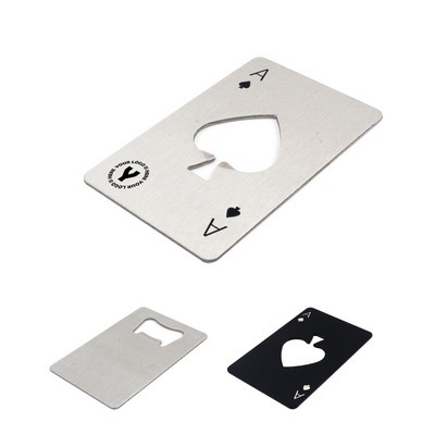 Stainless Steel Ace Of Spades Poker Card Bottle Opener