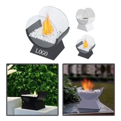 Round Glass Fireplace
