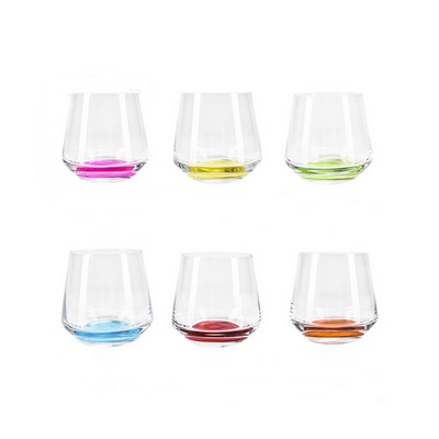 Colorful Glass Drinking Cup 13 Oz.
