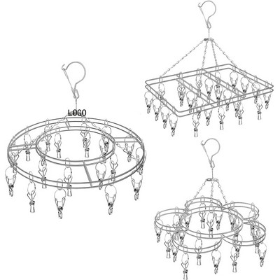 Stainless Steel 20-Clip Sock Rack