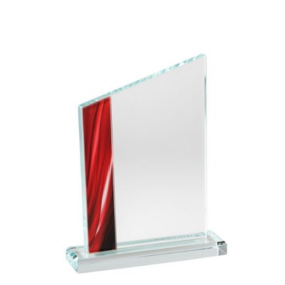 Saturn Ruby Crystal Award, 7 1/4"H