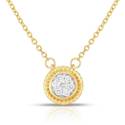 Jilco Inc Round Yellow Gold Diamond Necklace - 0.10 Twt