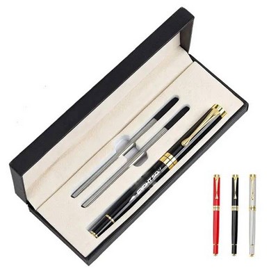 Luxury Metal Engraved Roller Ball Pen Set with Gift Box