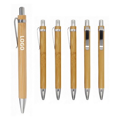 Bamboo Retractable Ballpoint Pen