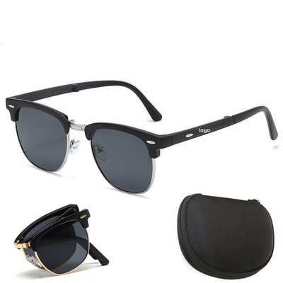 Classic Half Frame Sunglasses With UV Protection For Men And Women