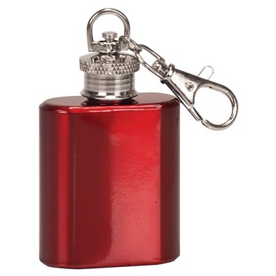 1 oz. Gloss Red Flask Keychain