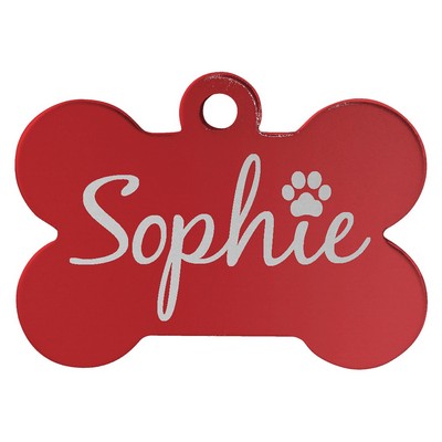 1 1/4" x 3/4" Red Anodized Aluminum Bone Pet Tag