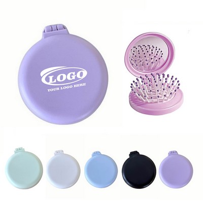 Foldable Portable Comb w/ Built-in Mirror