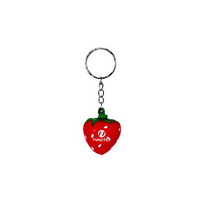 PU Simulated Small Strawberry Stress Reliever Ball Keychain