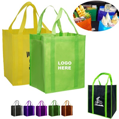 Custom Non-Woven Large Reusable Grocery Tote Bags Recyclable Shopping Bag
