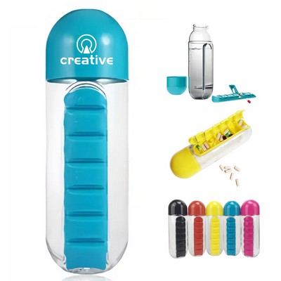 Pill Box with Water Bottle
