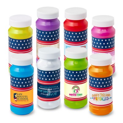 4 Oz. Patriotic Bubbles w/Full Color Digital Label