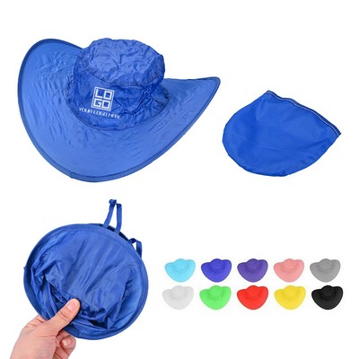 Collapsible Cowboy Hat w/ Storage Pouch