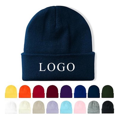 Unisex Knit Soft Warm Cuffed Beanie Hat Winter Camo Hats