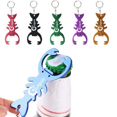 Lobster Shape Flat Bottle Beer Opener Key Chain