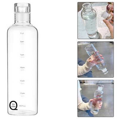 30Oz Time-Marked Glass Bottle