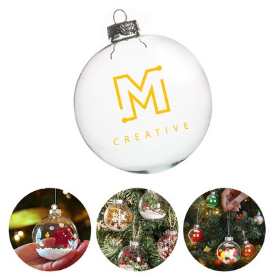 3" Capped Fillable Plastic Christmas Ball Ornaments