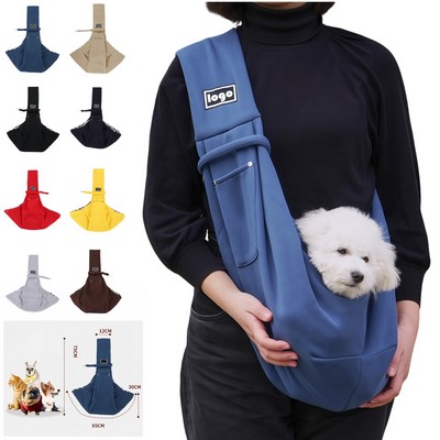 Foldable Pet Sling Bag – Outdoor Crossbody Carrier with Wide Strap & Pocket