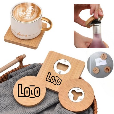 Wooden Magnetic Fridge Sticker Bottle Opener