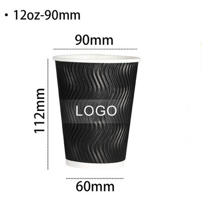12 Oz. Insulated Double Walled Ripple Hot Paper Cup