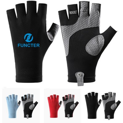 Sun Protection Fishing Half Finger Gloves Gym Sport Gloves