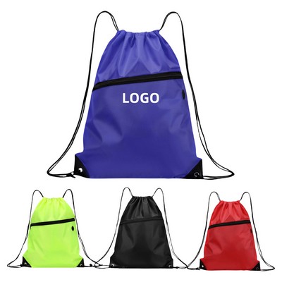 Polyester Zipper Drawstring Bag