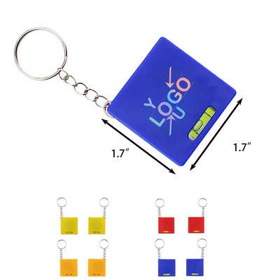 Compact Ruler Key Ring with Level