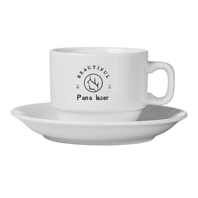 3.3 oz Pure White Ceramic Espresso Cups