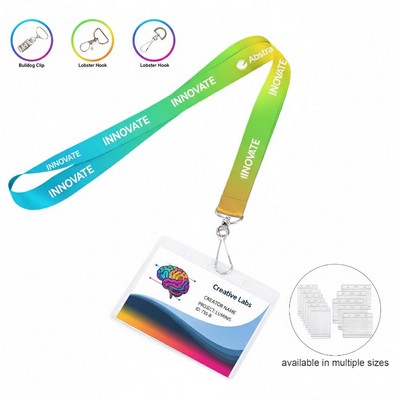3/4" Sublimated Lanyard with Clear Badge Holder