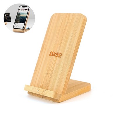 Bamboo Wireless Charger Phone Stand