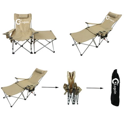 Portable Camping Beach Deck Chair and Desk with Carry Bag