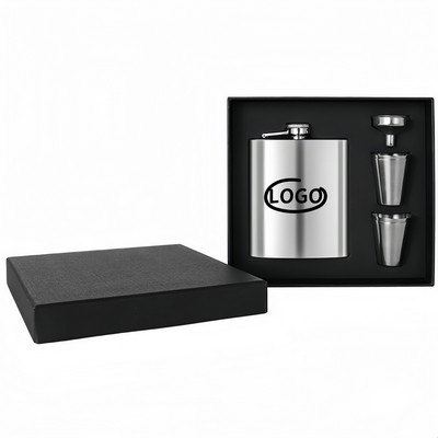 8 Oz Stainless Steel Flask Set-Printing On The Flask