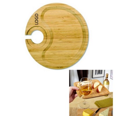Bamboo Plate with Cup Holder