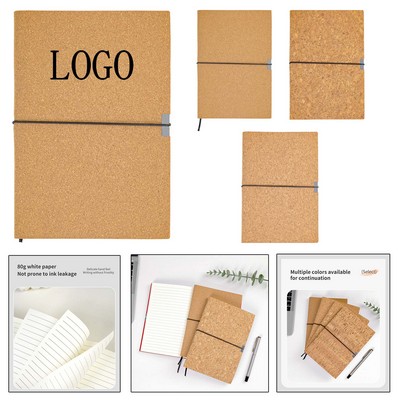 A5 Softwood Grain Notebook w/ Elastic Band Closure