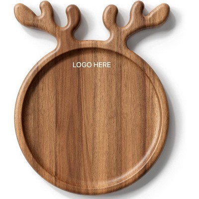 Christmas Wooden Reindeer Fruit and Snack Tray Afternoon Tea Plate