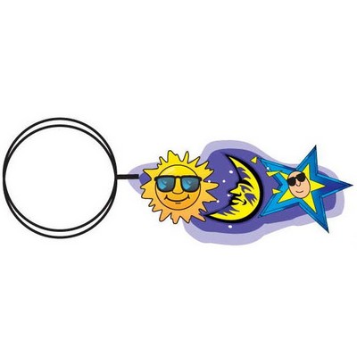 Sun And Moon Executive Key Chain w/Mirrored Back (2 Square Inch)