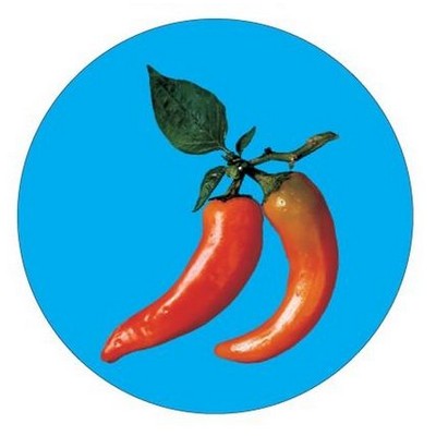 Chili Pepper Round Badge w/ Bar Pin (2 1/2" Diameter)