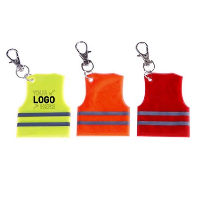 PVC Reflective Lattice Vest Design Keychain