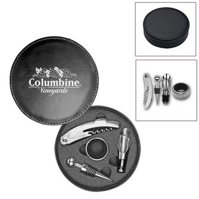 4-Piece Wine Opener Set in Leatherette Case