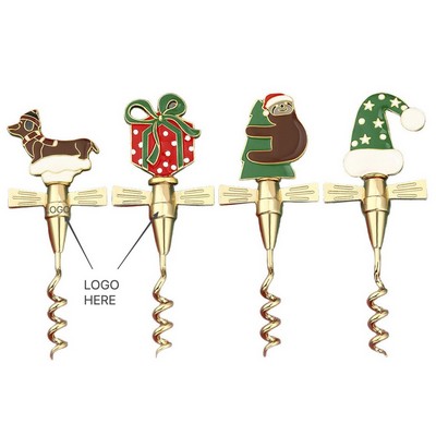 Christmas Wine Bottle Opener Bear Dog Hat Design Red Wine Corkscrew