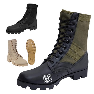 100% Leather Work Hiking Military Jungle Boots