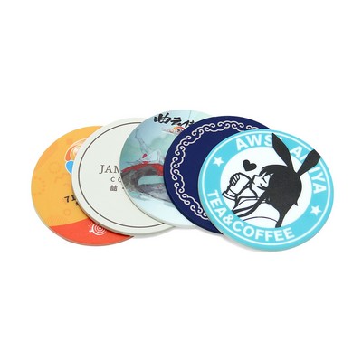 Custom Printing 4" Round PVC Non Slip Drinks Coasters