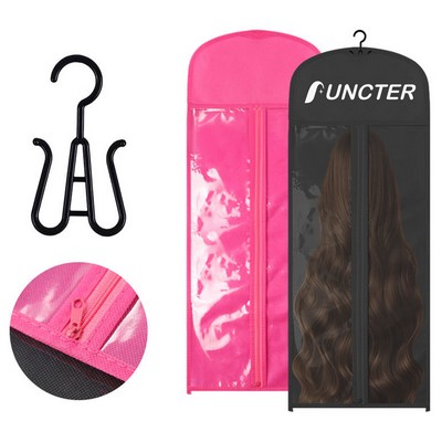 11.4" x 23.6" Foldable Dust-proof Wig Bags w/ Plastic Hanger