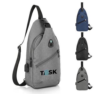 Outdoor USB Sling Pack with Earbud Port