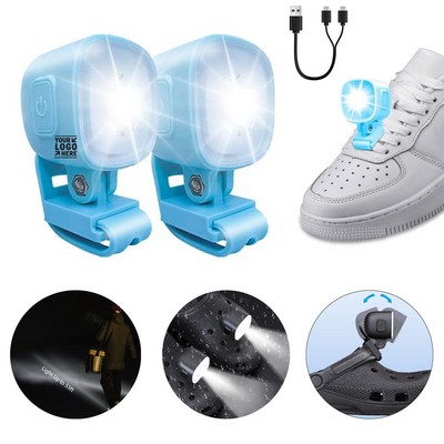 2Pcs 4 Light Modes Generic Rechargeable Running Camping Headlights Shoes