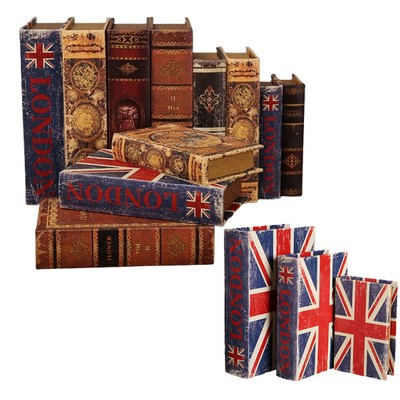 Wooden Antique Book Decorations Vintage Storage Box