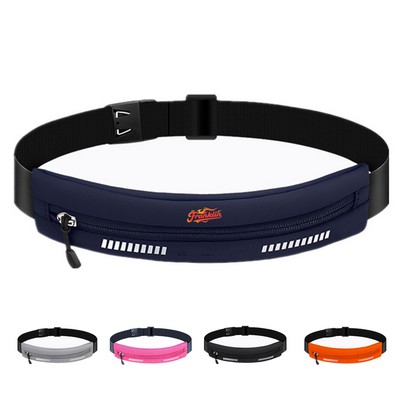 MOQ 50 Adjustable Running Belt with Zipper, Waterproof Waist Bag, Reflective Design