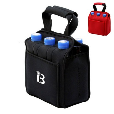 2L Six Pack Neoprene Insulated Cooler Beverage Tote Bag