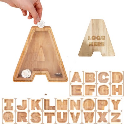 Wooden Letter Piggy Bank